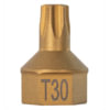 Mayhew Tools 16115 Socket Driver Bit T30 Torx Dual Drive Insert Bit with One 1/4" Square and 7/16" Hex Drive Shank