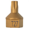 Mayhew Tools 16114 Socket Driver Bit T27 Torx Dual Drive Insert Bit with One 1/4" Square and 7/16" Hex Drive Shank