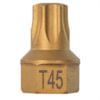 Mayhew Tools 16117 Socket Driver Bit T45 Torx Dual Drive Insert Bit with One 1/4" Square and 7/16" Hex Drive Shank