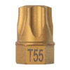 Mayhew Tools 16120 Socket Driver Bit T55 Torx Dual Drive Insert Bit with One 1/4" Square and 7/16" Hex Drive Shank