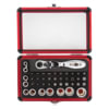Sunex Tools 9732 Ratchet Cable Puller 44Pc 1/4" Dr Mini Dual Flex Head Ratchet W/ Socket & Bit Set