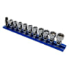 Vim Tools DDSUJM400 Magnetic Tool Holder 10-Piece Low Profile Dual Drive Spring Loaded Universal Joint Metric Socket Set Rail