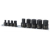 Titan 16141 Drive Socket Storage Rail 9 Pc., 1/4 In. and 3/8 In. Drive Stubby Metric Hex Bit Socket Set Storage Rail