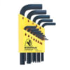 Bondhus Corp. 12237 Hex Key 13-Piece Fractional Ball End Long Arm Hex L-Wrench Key Set with Matte ProGuard Finish