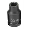 Grey Pneumatic 955MG Socket 1/4" Drive x 5.5mm Hex Size, 23mm Length, Magnetic Impact Socket, Type I Shape