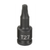 Grey Pneumatic 927T Socket Driver Bit 1/4" Drive x T27 Size, Internal Star Impact Socket Driver Bit