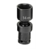 Grey Pneumatic 914UMS Socket 1/4" Drive x 14mm Hex Size, 48mm Length, Universal Impact Socket