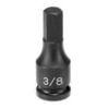 Grey Pneumatic 1909M Socket Driver Bit 3/8" Drive x 9mm Hex Size, 50mm Length, Impact Socket Driver Bit