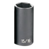 Grey Pneumatic 1030D Socket 3/8" Drive x 15/16" Hex Size, 2.56mm Deep Length, Impact Socket, Type II Shape