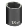 Grey Pneumatic 1018M Socket 3/8" Drive x 18mm Hex Size, 30mm Standard Length, Impact Socket, Type II Shape