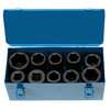 Grey Pneumatic 9151 Socket Set 10-Piece, 1" Drive, 13/16" to 1-3/4" SAE & Metric, Wheel Service Set, with Metal Case