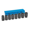 Grey Pneumatic 9109D Socket Set 8-Piece, 1" Drive, 27mm to 41mm Deep Length, Impact Socket, with Case