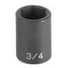 Grey Pneumatic 2064R Socket 1/2" Drive x 2" Hex Size, 2.76 mm Length, Impact Socket, Type III Shape