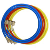 Mastercool 45396 A/C System Charging Hose 3-Pieces 96-Inch AC Charging Hose Set Red Blue Yellow 1/4-Inch Fittings 750 PSI