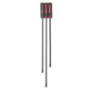 Mayhew Tools 14068 Pry Bar 3-Piece Extra Long Curved Metal Strike Cap End Pry Bar Set with Rack