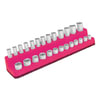 Mechanic's Time Savers 722 Socket Holder Magnetic Hot Pink 1/4" Drive Shallow & Deep Socket Holder