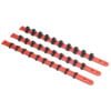 Vim Tools V523 Socket Holder 3-Piece Multi Drive Socket Organizer Rack Set Forged Nylon Base and 30 Ball Studs