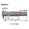 Leland W237 Brake Hardware Tech Tray HEADED STUD LH - 10/BOX