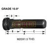 Euclid E-11707 Wheel Hub Stud Wheel Hub Stud, Headed, 0.791 in. Body Diameter, 1.25 in. Body Length, 1.19 in. Head Diameter