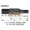 Euclid E-8976-L WHEEL END HARDWARE - LEFT HAND WHEEL STUD