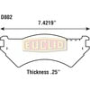 Euclid ED802V Disc Brake Pad Set Disc Pad Set