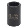 312MZ by SUNEX TOOLS - 3/8" Drive 12 Point Impact Socket, 12mm