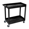 Luxor EC11-B Utility Cart Luxor® E-Series Plastic Utility Tub Cart, 2 Shelf, 35-1/4"Lx18"Wx36-1/4"H, Black