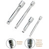 Ampro Tools T11347 Extension Set, Wobble, 4 Piece, 1/4 Drive 4 Inch, 3/8 Drive 3 Inch and 6 Inch, 1/2 Drive 5 Inch