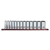 Sunex Tools 28002D 13 Pc. 1/2" Dr Deep Socket Set-SAE 12pt Rail