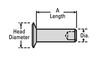 Caterpillar 7B5060 Push-In Fastener Roll Set Rivet, 3/16 in Body Diameter x 15/32 in Length, 3/8 in Head Diameter