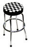 81055 by ATD TOOLS - Shop Stool - 14-1/4 in. Swivel Padded Seat, 29 in. Tall, Chrome Legs, Checker