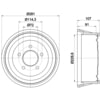 HELLA 355301771 Brake Drum BRAKE DRUM