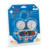 FJC, Inc. 6761 Manifold Pressure Gauge R-134a Aluminum Manifold Gauge Set with Sight Glass, 72-Inch Hoses, and Quick Couplers