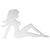 915L by ROADMASTER - Large chrome sitting girl (left) 10" x 16-1/4"