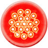 Peterson Lighting 1218F Fog Light LED ECE-Compliant Round Rear Fog Light, clear w/red diodes, flange mount, mfg. pack