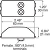 Peterson Lighting 2636A Clearance Light LED Marker/ Clearance Light, PC-Rated, Rectangular, Kit w/ Grommet, 2.48"X1.20",