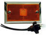 Peterson Lighting M125A Clearance Light Incandescent Marker/ Clearance, P2, Rectangular, Chrome, 3.75"X2.25", amber, bulk