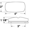 V138A by PETERSON LIGHTING - Incandescent Marker/ Clearance, PC-Rated, Rectangular, Double Bulls-Eye, 4"X2", amber, Viz Pack