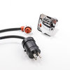 Phillips & Temro 3600028 Receptacle Weatherproof Cordset and Receptacle Kit-120V, 8 ft., 16 ga, 2-Hole Square, Chrome-Plated