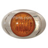 LL044701 by TRP - Marker Light - 2" x 3" Oval, LED, Amber Lens, with Chrome Housing