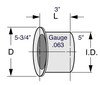Dynaflex 42-500 Exhaust Flange Exhaust Flange, Flared Lip Adapter