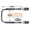 Euclid E-UB8575-126 Suspension Hardware Kit U-Bolt Assembly - Flat Square Bend, 1 -14 x 5 W x 12 3/4 L