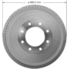 Bendix PDR0387 Brake Drum Brake Drum - Rear, 13", Cast Iron, Natural, 8 Lug Holes, 6.5" Bolt Circle
