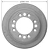 Bendix PDR0550 Brake Drum Brake Drum - Rear, 12", Cast Iron, Natural, 8 Lug Holes, 6.5" Bolt Circle