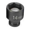 Grey Pneumatic 914MG Socket 1/4" Drive x 14mm Hex Size, 23mm Length, Magnetic Impact Socket, Type III Shape