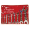 V8 Hand Tools 8109 Wrench Set - 9-Piece 8mm to 32mm Rounded Thin Full Polished Double Open End