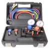 6766P by FJC, INC. - R134a Aluminum Block Manifold Gauge Set with Manual Couplers