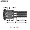 Leland W169 Brake Hardware Tech Tray HEADED STUD (SO)
