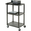Luxor LP40E-B Utility Cart Plastic Audio Visual & Instrument Cart 32 X 24 X 40 Three Shelves