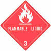 Decker Tape DL5120 Caution Label Hazard Class 3 - Flammable Liquid 4" x 4" - White / Red